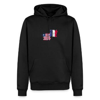 Liberia France Vintage Flag Liberian - Sweat à capuche Premium bio Homme - noir - Devant - Nico (187cm)