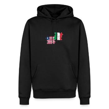 Libéria Italie Drapeau Libériens italiens - Sweat à capuche Premium bio Homme - noir - Devant - Nico (187cm)