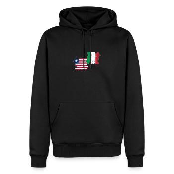 Liberia Italie Vintage Flag Liberian - Sweat à capuche Premium bio Homme - noir - Devant - Nico (187cm)