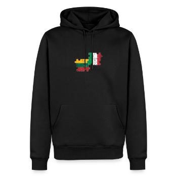 Litauen Italien Vintage Flagge Italienisch Litauer - Männer Premium Bio Hoodie - Schwarz - Vorne - Nico (187cm)
