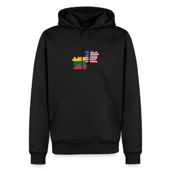 Litauen USA Flagge Amerikanisch Litauisch - Männer Premium Bio Hoodie - Schwarz - Vorne - Nico (187cm)