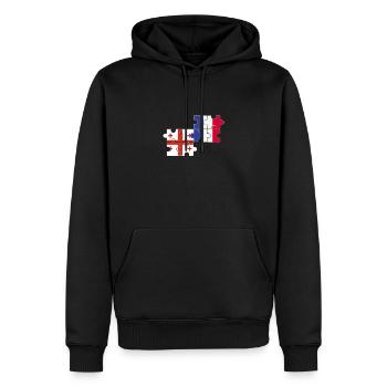 Georgien Frankreich Flagge Französisch Georgier - Männer Premium Bio Hoodie - Schwarz - Vorne - Nico (187cm)