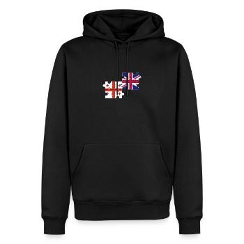 Georgien UK Flagge Britisch Georgisch - Männer Premium Bio Hoodie - Schwarz - Vorne - Nico (187cm)