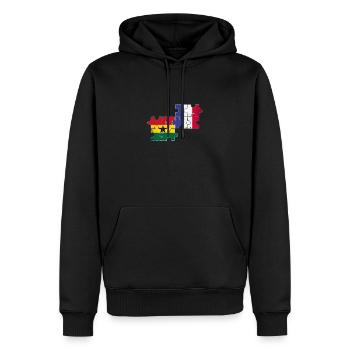 Ghana Frankreich Vintage Flagge Ghanaer - Männer Premium Bio Hoodie - Schwarz - Vorne - Nico (187cm)
