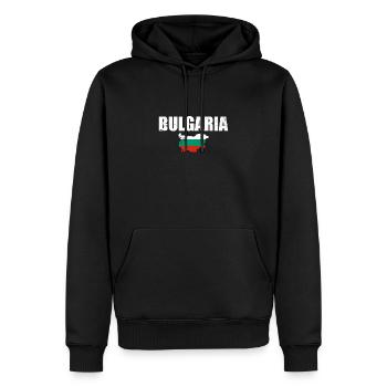 Bulgarien Vintage Karte Bulgarische Flagge Bulgare - Männer Premium Bio Hoodie - Schwarz - Vorne - Nico (187cm)
