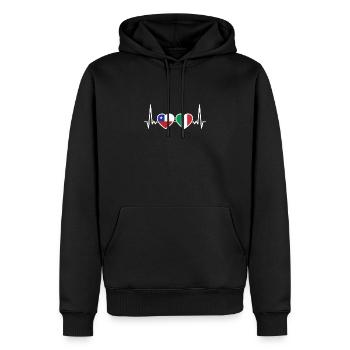 Chile Italien Herzschlag Flagge Chilene - Männer Premium Bio Hoodie - Schwarz - Vorne - Nico (187cm)