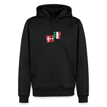 Denmark Italy Flag Italian Dane - Men’s Premium Organic Hoodie - black - Front - Nico (187cm)