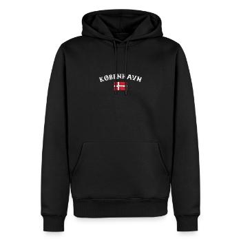 København Dänemark Vintage Dänische Flagge Däne - Männer Premium Bio Hoodie - Schwarz - Vorne - Nico (187cm)