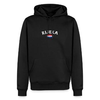 Rijeka Vintage Kroatien Kroatische Flagge Kroate - Männer Premium Bio Hoodie - Schwarz - Vorne - Nico (187cm)