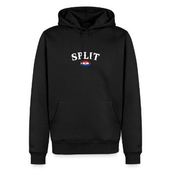 Split Croatie Drapeau croate Croate - Sweat à capuche Premium bio Homme - noir - Devant - Nico (187cm)