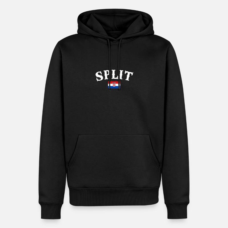 Split Croatie Drapeau croate Croate - Sweat à capuche Premium bio Homme - noir