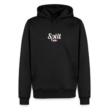 Split Vintage Kroatien Kroatische Flagge Kroate - Männer Premium Bio Hoodie - Schwarz - Vorne - Nico (187cm)