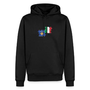 Kosovo Italien Flagge Italienisch Kosovare - Männer Premium Bio Hoodie - Schwarz - Vorne - Nico (187cm)