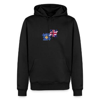 Kosovo UK Flagge Britischer Kosovar - Männer Premium Bio Hoodie - Schwarz - Vorne - Nico (187cm)