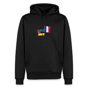 Mozambique France drapeau Mozambicain - Sweat à capuche Premium bio Homme - noir - Devant - Nico (187cm)