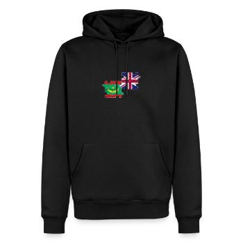 Mauritanie Royaume-Uni Vintage Drapeau Mauritanien - Sweat à capuche Premium bio Homme - noir - Devant - Nico (187cm)