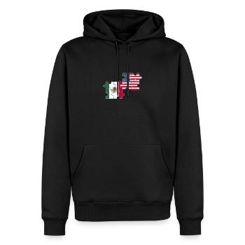 Mexique États-Unis Drapeau Mexicains américains - Sweat à capuche Premium bio Homme - noir - Devant - Nico (187cm)
