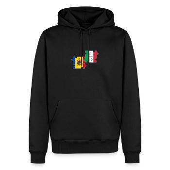 Moldau Italien Flagge Italienisch Moldauer - Männer Premium Bio Hoodie - Schwarz - Vorne - Nico (187cm)