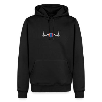 Mongolie Heartbeat Drapeau mongol - Sweat à capuche Premium bio Homme - noir - Devant - Nico (187cm)