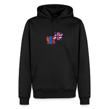 Mongolia UK Vintage Flag Brit Mongol - Men’s Premium Organic Hoodie - black - Front - Nico (187cm)