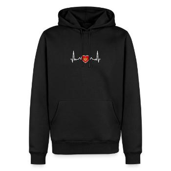 Montenegro Herzschlag Flagge Montenegriner - Männer Premium Bio Hoodie - Schwarz - Vorne - Nico (187cm)