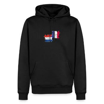 Niederlande Frankreich Vintage Flagge Niederländer - Männer Premium Bio Hoodie - Schwarz - Vorne - Nico (187cm)