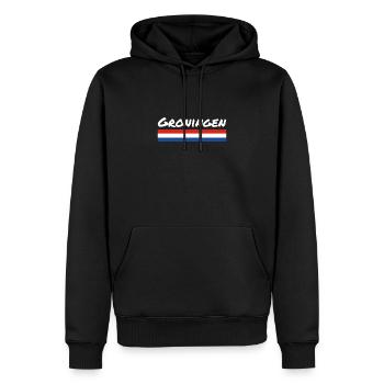 Groningen Niederlande Niederländische Flagge - Männer Premium Bio Hoodie - Schwarz - Vorne - Nico (187cm)