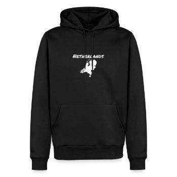 Pays-Bas Pays-Bas Carte Néerlandais - Sweat à capuche Premium bio Homme - noir - Devant - Nico (187cm)