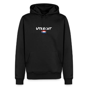 Utrecht Pays-Bas Drapeau néerlandais - Sweat à capuche Premium bio Homme - noir - Devant - Nico (187cm)