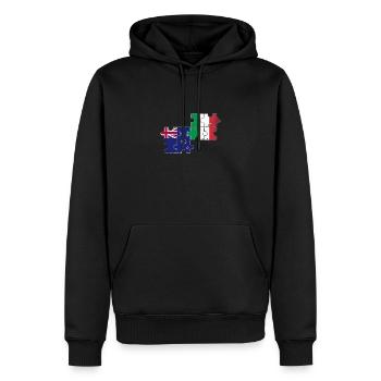 Neuseeland Italien Vintage Flagge Neuseeländer - Männer Premium Bio Hoodie - Schwarz - Vorne - Nico (187cm)