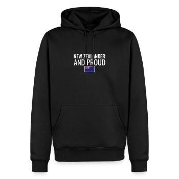 Drapeau néo-zélandais et fier Nouvelle-Zélande - Sweat à capuche Premium bio Homme - noir - Devant - Nico (187cm)