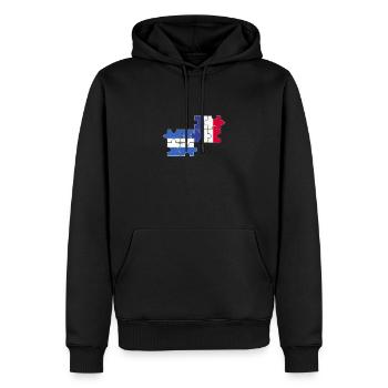 Drapeau du Nicaragua France - Sweat à capuche Premium bio Homme - noir - Devant - Nico (187cm)