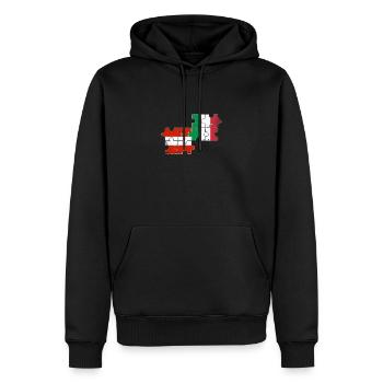 Autriche Italie Vintage drapeau autrichien - Sweat à capuche Premium bio Homme - noir - Devant - Nico (187cm)