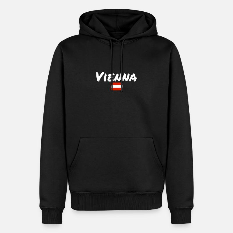 Vienne Autriche Drapeau autrichien - Sweat à capuche Premium bio Homme - noir