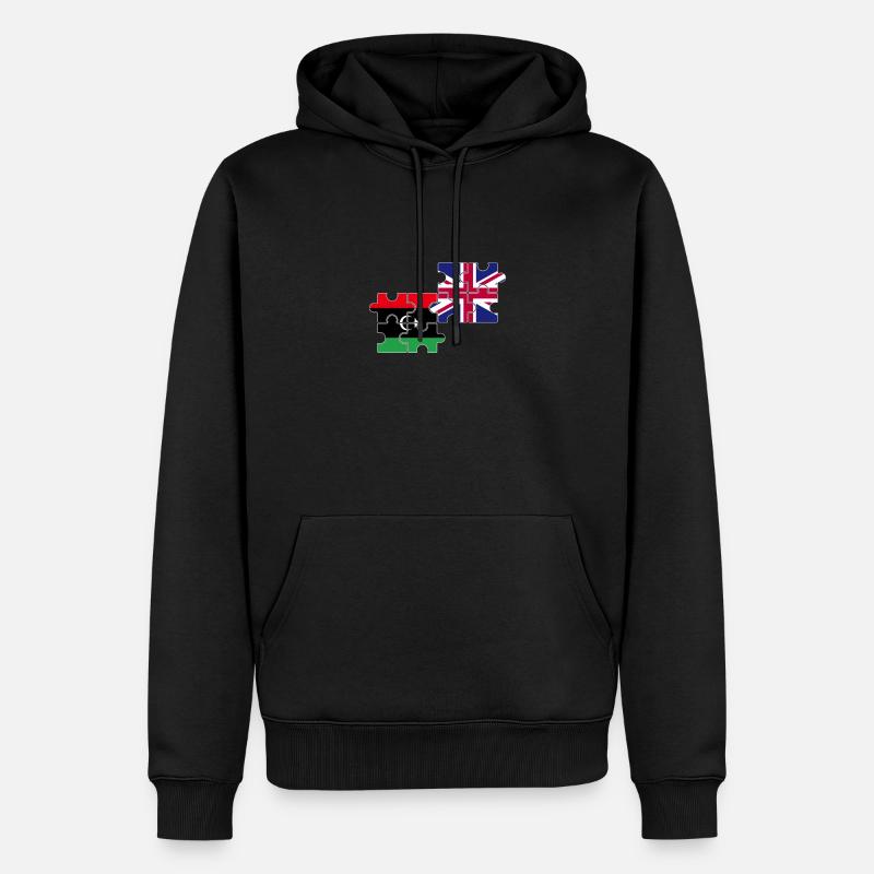 Libye Royaume-Uni Drapeau britannique libyen - Sweat à capuche Premium bio Homme - noir