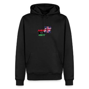 Libya UK Vintage Flag British Libyan - Men’s Premium Organic Hoodie - black - Front - Nico (187cm)
