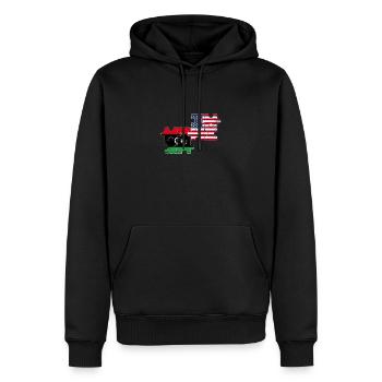 Libya USA Vintage Flag American Libyan - Men’s Premium Organic Hoodie - black - Front - Nico (187cm)