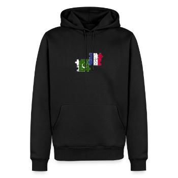 Pakistan Frankreich Vintage Flagge Pakistaner - Männer Premium Bio Hoodie - Schwarz - Vorne - Nico (187cm)