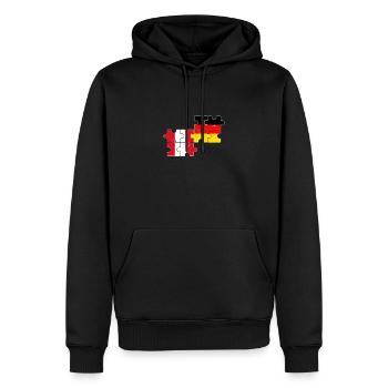 Pérou Allemagne Drapeau Allemand Péruviens - Sweat à capuche Premium bio Homme - noir - Devant - Nico (187cm)