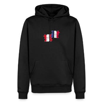 Drapeau du Pérou France Drapeau de la France Péruvien - Sweat à capuche Premium bio Homme - noir - Devant - Nico (187cm)