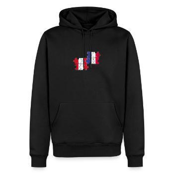 Peru Frankreich Vintage Flagge Franzose Peruaner - Männer Premium Bio Hoodie - Schwarz - Vorne - Nico (187cm)