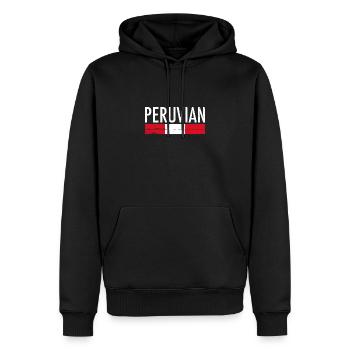 Peruvian Peru Vintage Peruanische Flagge Peruaner - Männer Premium Bio Hoodie - Schwarz - Vorne - Nico (187cm)