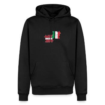 Lettonie Italie Drapeau Italie Lettonie - Sweat à capuche Premium bio Homme - noir - Devant - Nico (187cm)