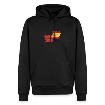 Maroc Espagne Drapeau Espagnols Marocains - Sweat à capuche Premium bio Homme - noir - Devant - Nico (187cm)