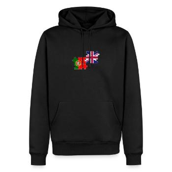 Portugal Drapeau du Royaume-Uni Portugais britannique - Sweat à capuche Premium bio Homme - noir - Devant - Nico (187cm)