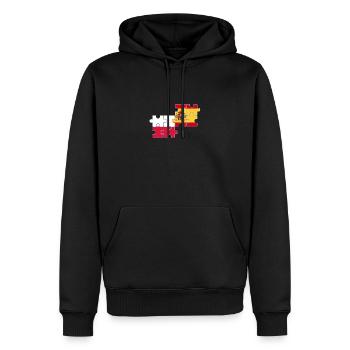 Pologne Espagne Drapeau Espagnol Polonais - Sweat à capuche Premium bio Homme - noir - Devant - Nico (187cm)