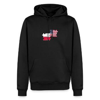 Pologne USA Drapeau Américain Polonais - Sweat à capuche Premium bio Homme - noir - Devant - Nico (187cm)