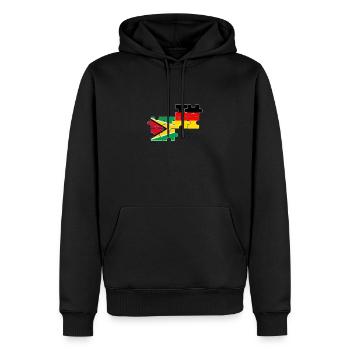 Guyane Allemagne Drapeau Allemand Guyanais - Sweat à capuche Premium bio Homme - noir - Devant - Nico (187cm)