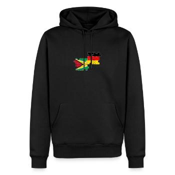 Guyane Allemagne Vintage drapeau allemand guyanais - Sweat à capuche Premium bio Homme - noir - Devant - Nico (187cm)