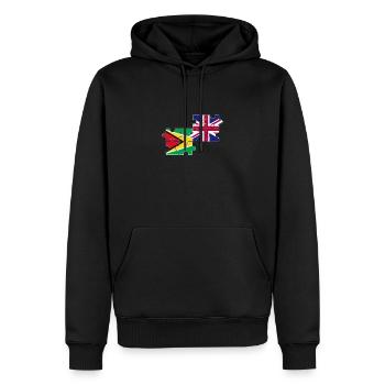 Guyane Royaume-Uni Drapeau Guyanais britannique - Sweat à capuche Premium bio Homme - noir - Devant - Nico (187cm)